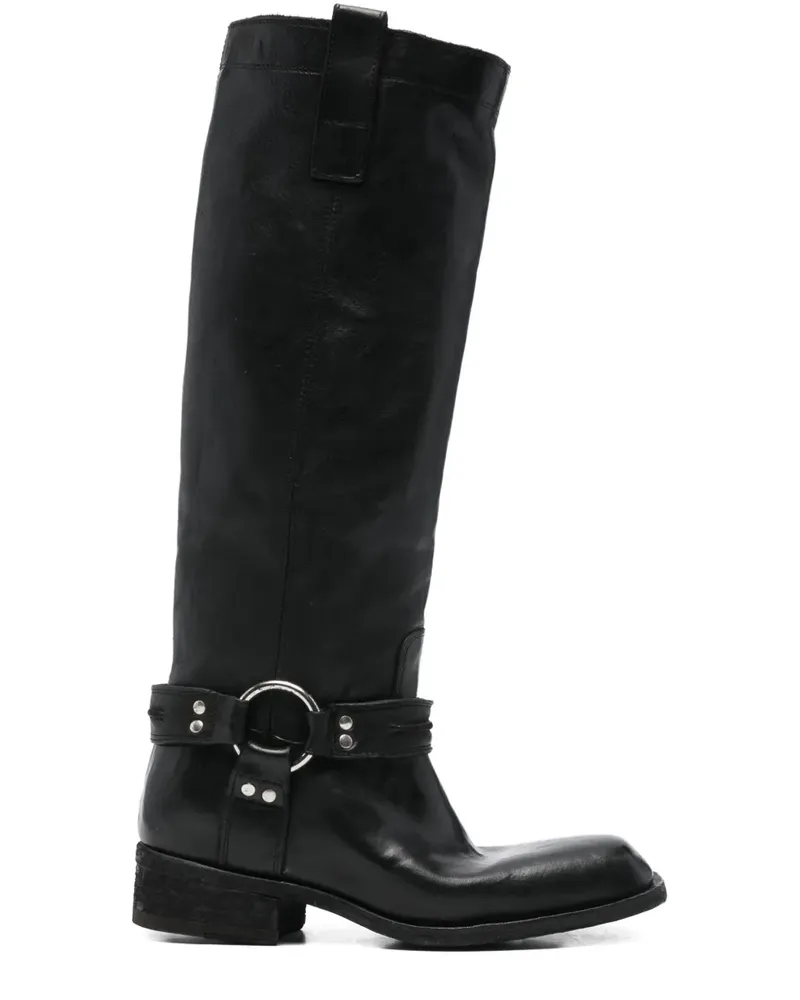Fauzian Jeunesse 35mm O-ring biker boots - Schwarz Schwarz