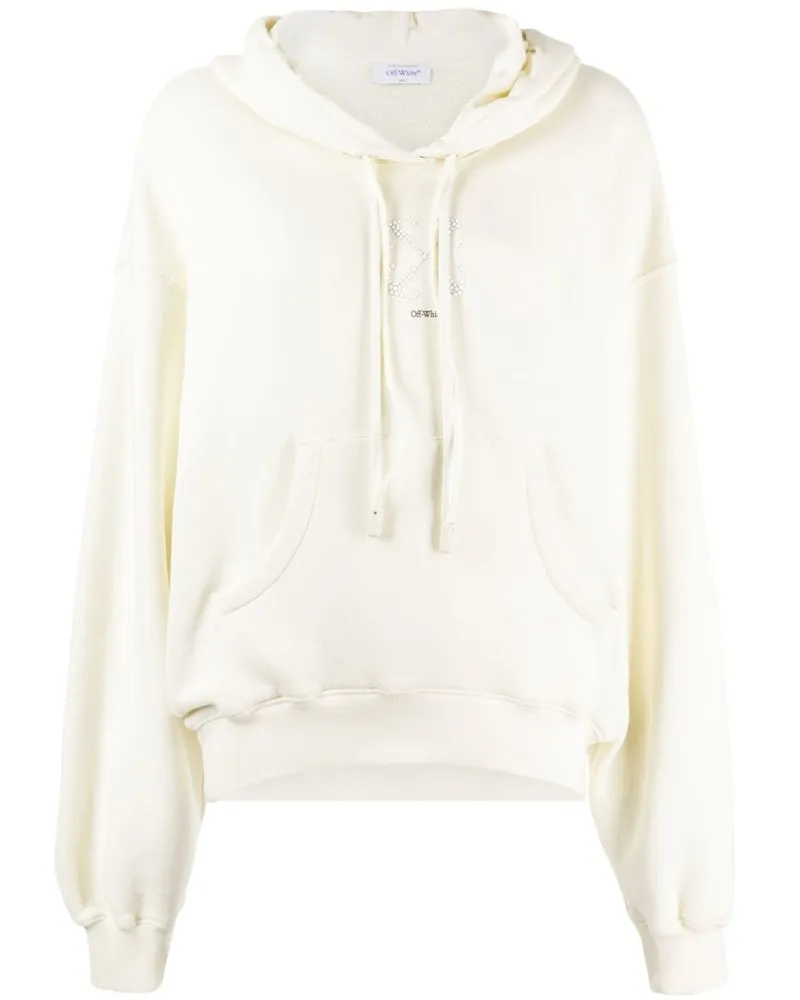 OFF-WHITE Hoodie mit Kristallen - Weiß Weiß