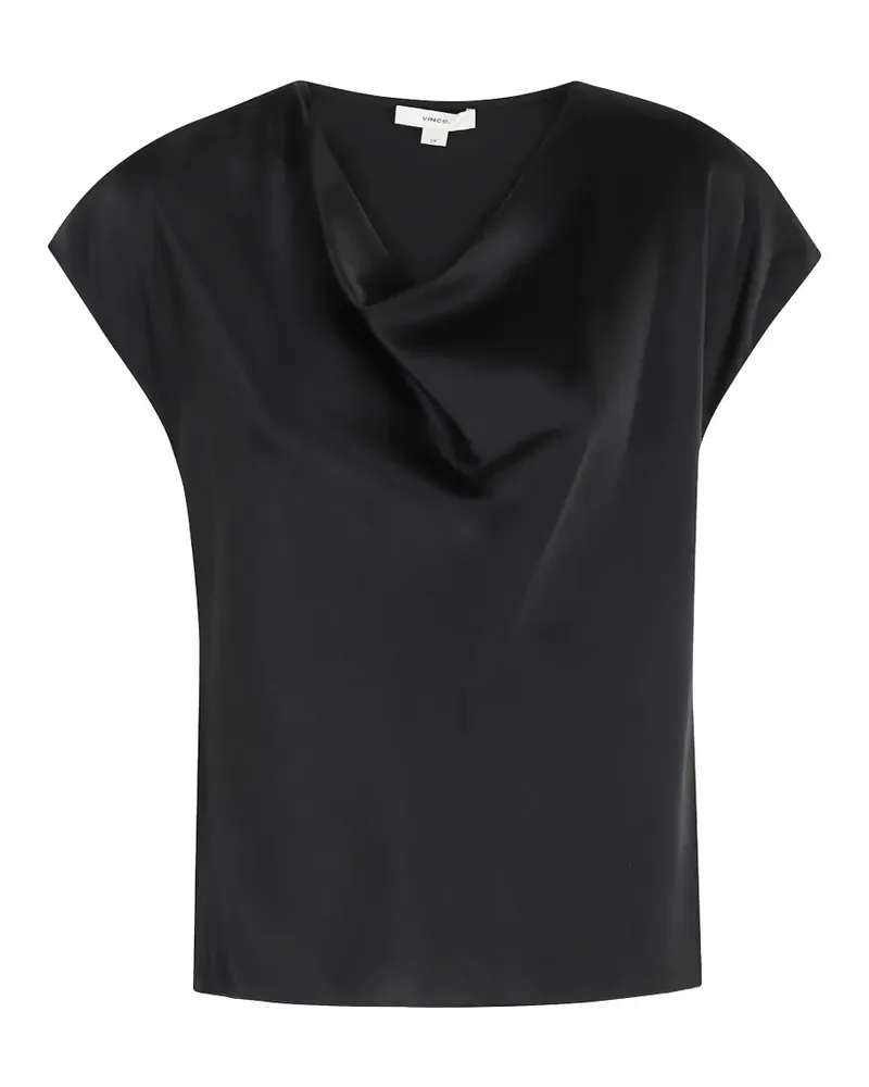 Vince cowl-neck silk blouse - Schwarz Schwarz