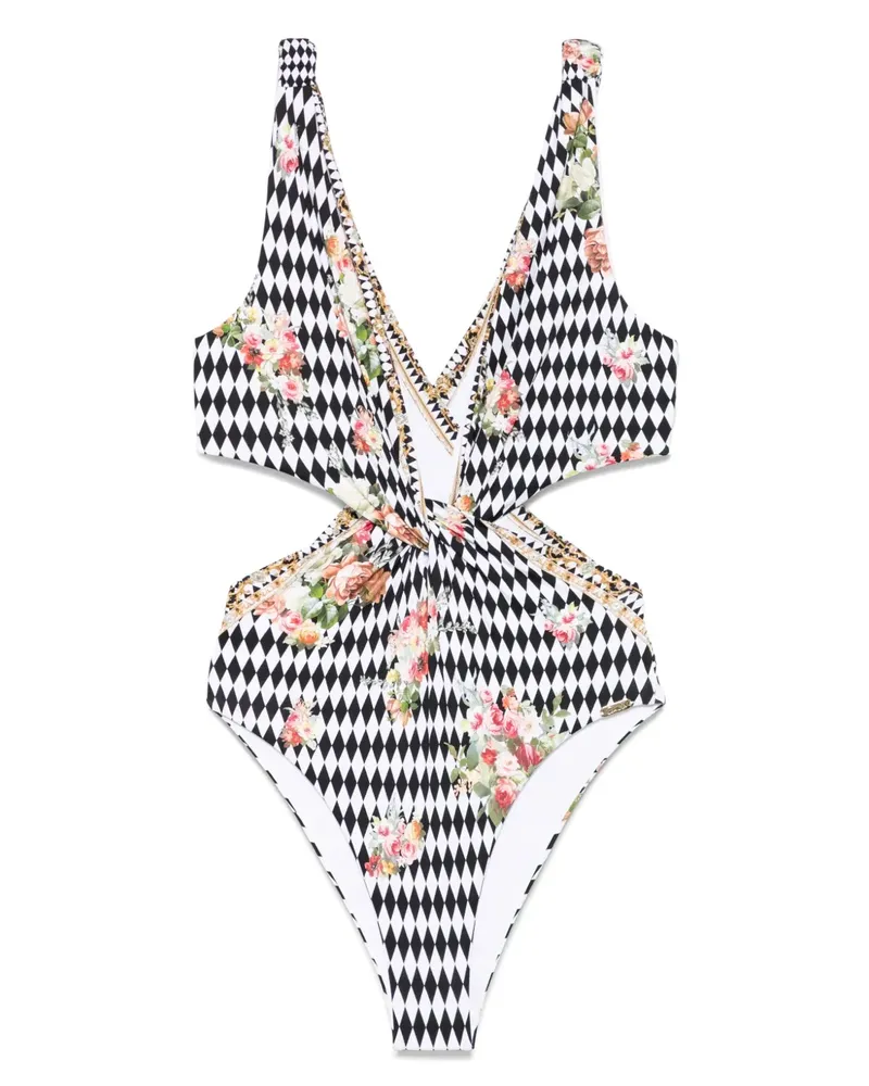 Camilla Badeanzug mit grafischem Print - Schwarz Schwarz
