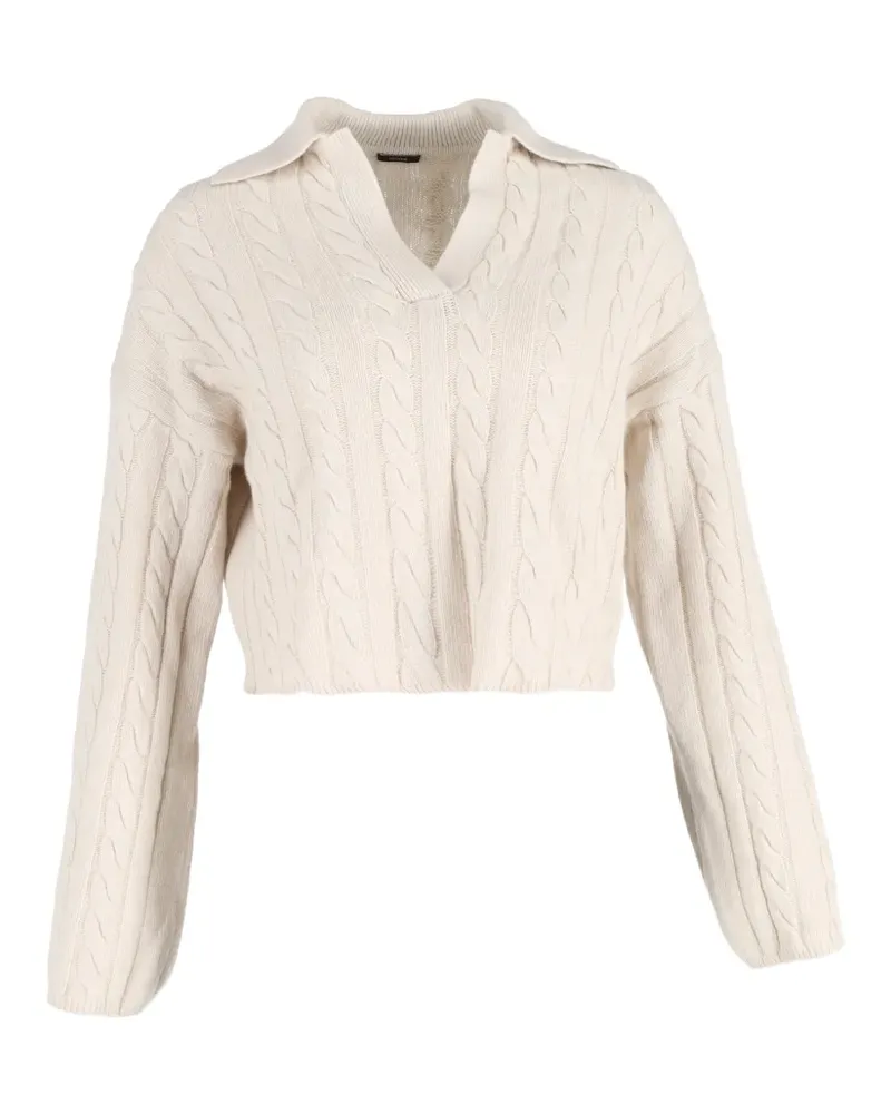 Joseph knit collared cropped sweater - Nude Nude