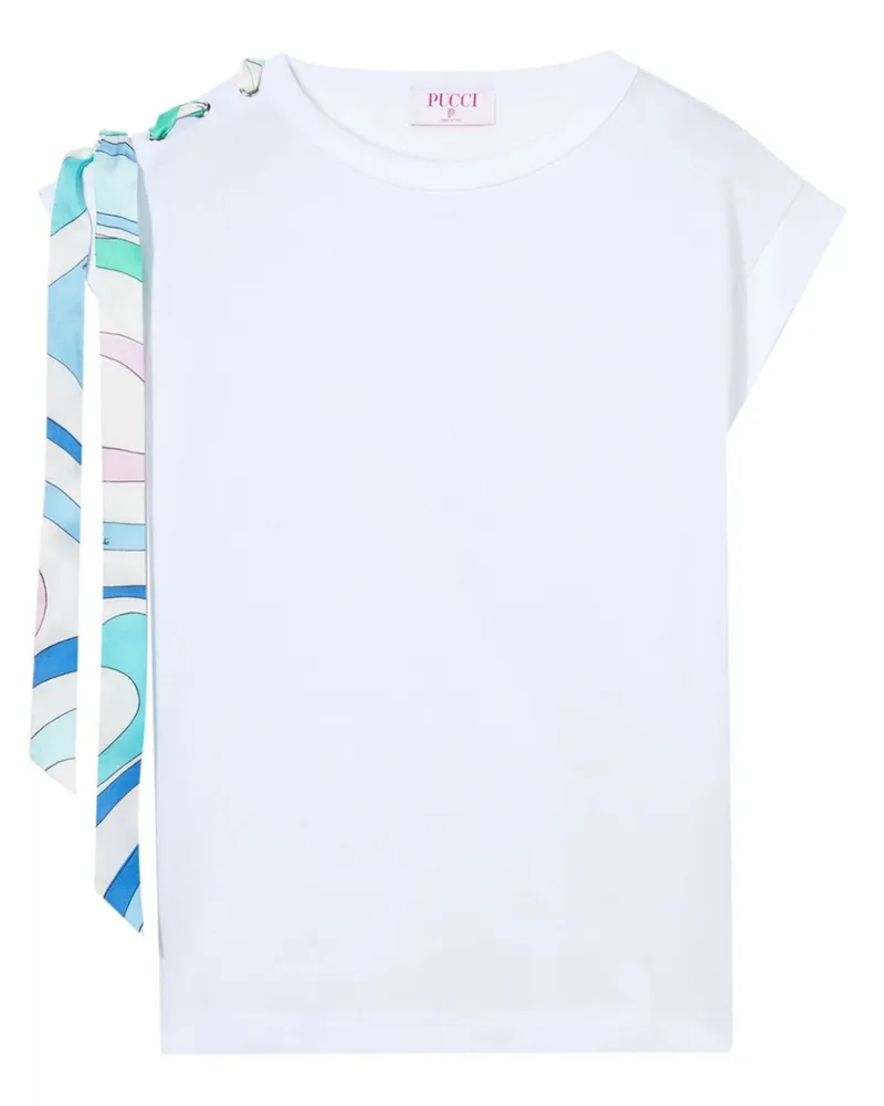 Emilio Pucci T-Shirt mit Marmo-Print - Weiß Weiß