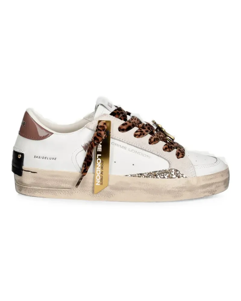 Crime Sk8 Sneakers mit Leopardenprint - Weiß Weiß