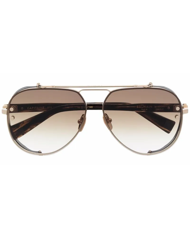 Balmain Pilotenbrille mit Logo Braun