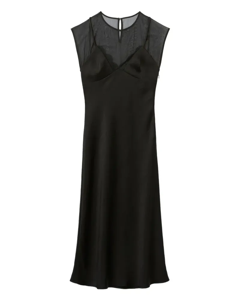 Claudie Pierlot Kleid mit Spitzenborten - Schwarz Schwarz