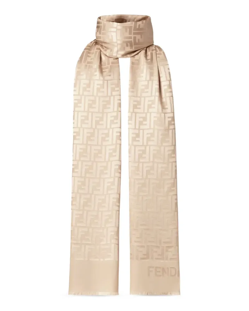 Fendi FF jacquard silk scarf - Nude Nude