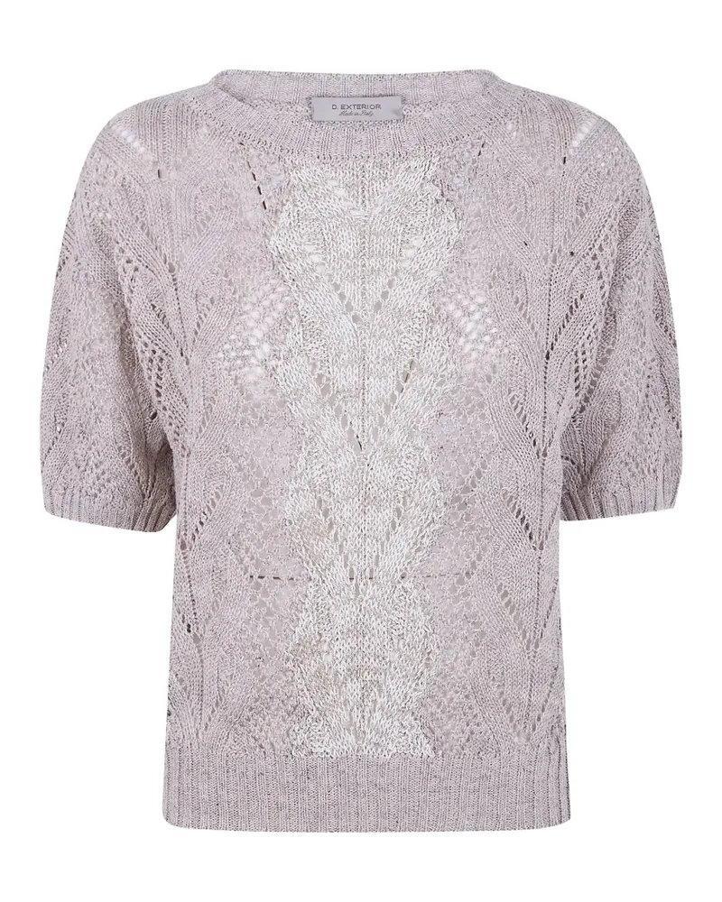 D.EXTERIOR T-Shirt mit Lochstrickmuster - Nude Nude