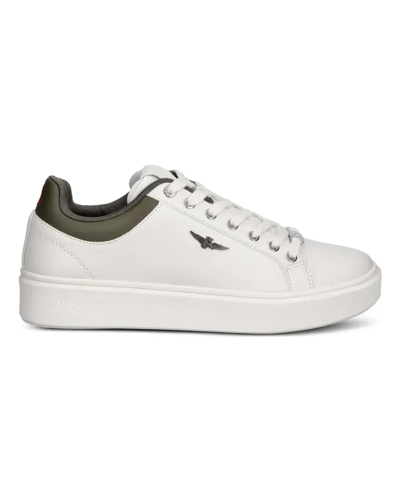 Aeronautica Militare logo-plaque lace-up sneakers - Weiß Weiß