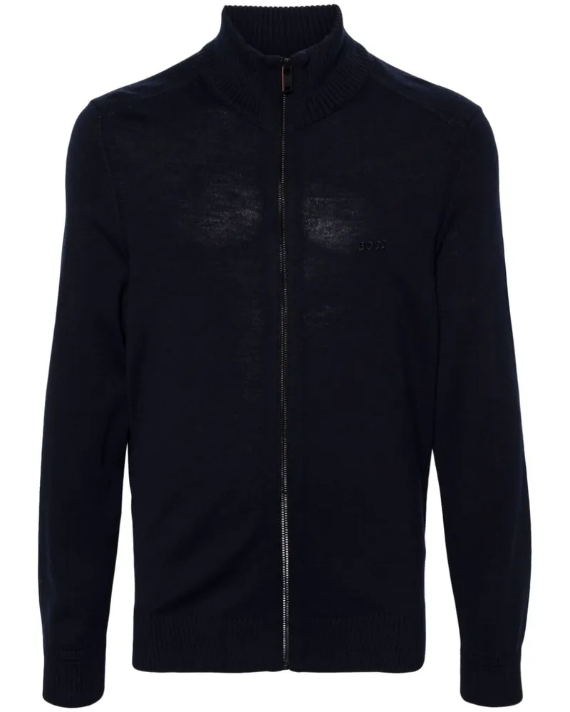 HUGO BOSS Cardigan mit Logo-Stickerei - Blau Blau