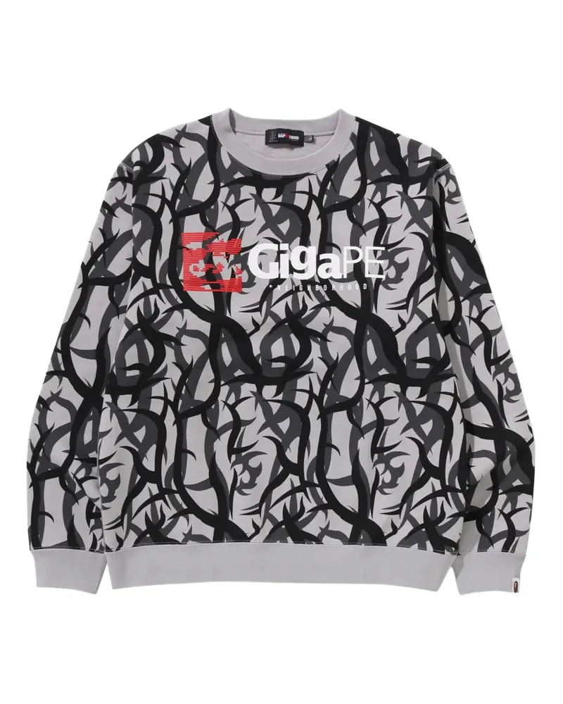 Neighborhood Sweatshirt mit abstraktem Print - Grau Grau