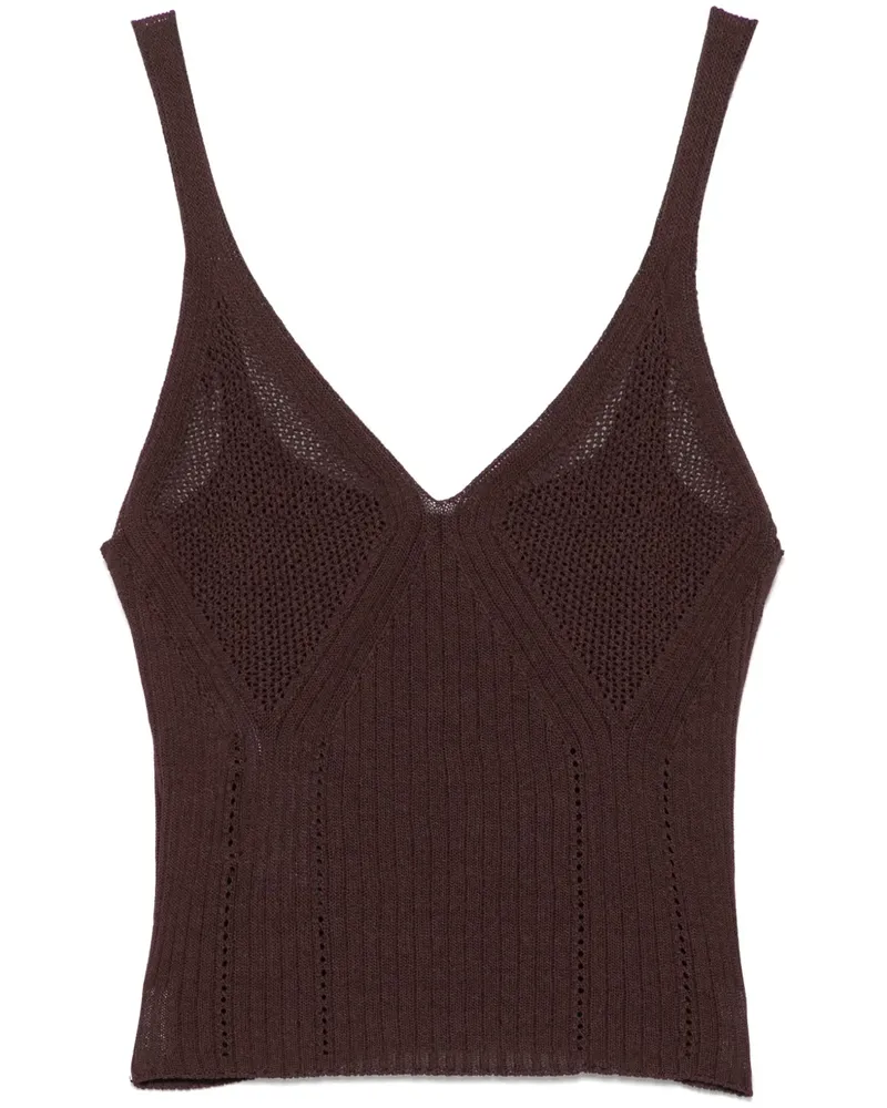 Twin-Set Gestricktes Tanktop - Braun Braun