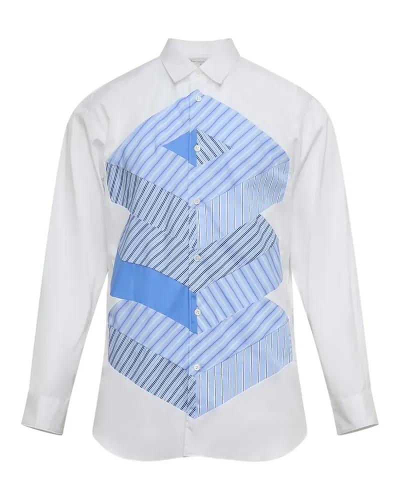 Comme des Garçons patchwork striped shirt - Weiß Weiß