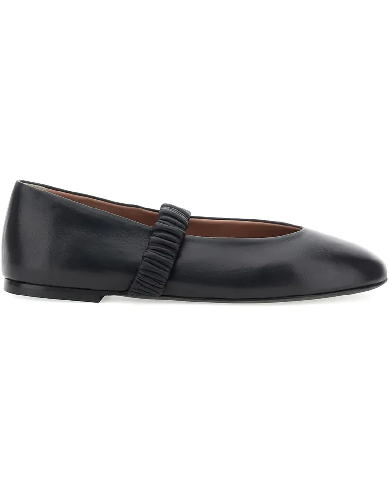 Pollini Ballerinas mit plissiertem Band - Schwarz Schwarz