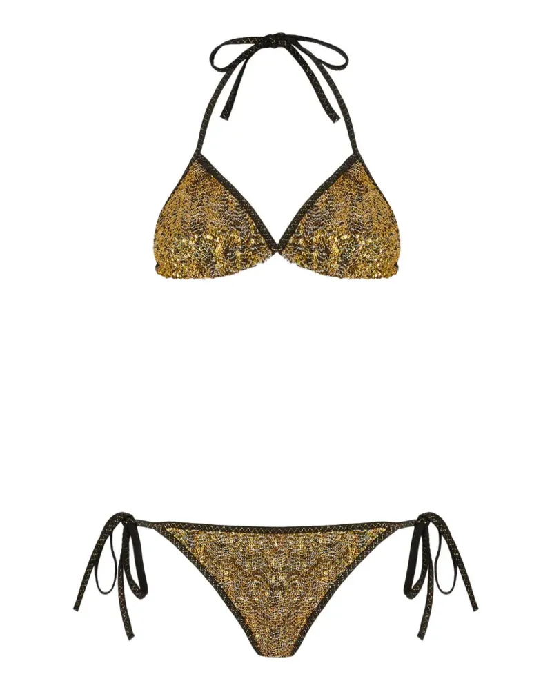 Missoni Chevron-Bikini mit Pailletten - Gold Gold
