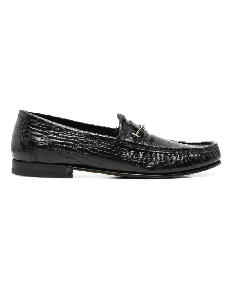 Tom Ford Loafer mit Kroko-Optik - Schwarz Schwarz