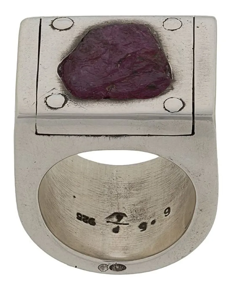 Parts Of Four Plate' Ring - Silber Silber