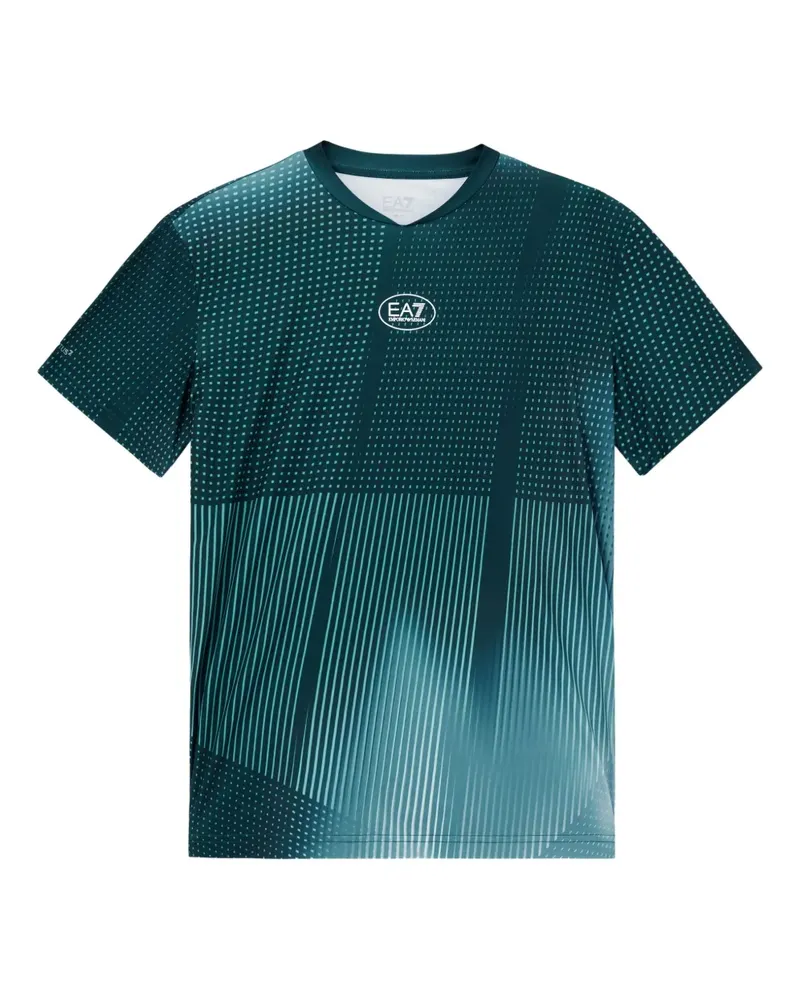 EA7 T-Shirt mit V-Ausschnitt - Grün Grün
