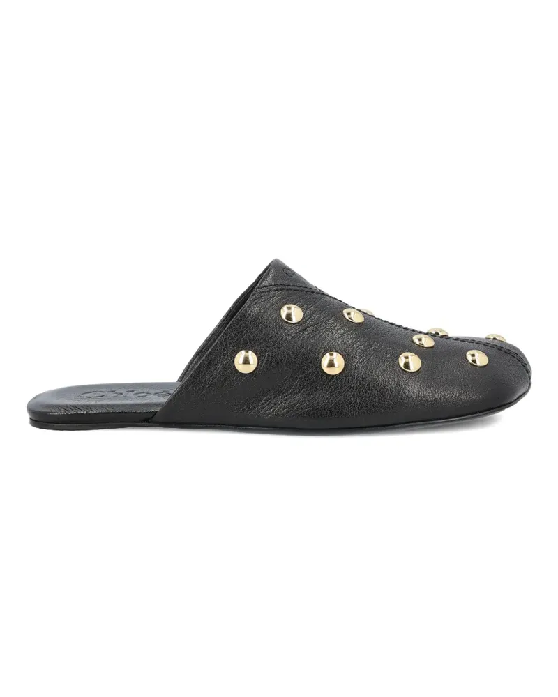 Chloé Mules mit Nieten - Schwarz Schwarz