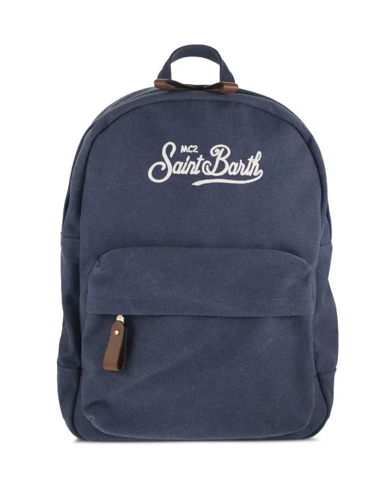MC2 Saint Barth embroidered-logo canvas backpack - Blau Blau