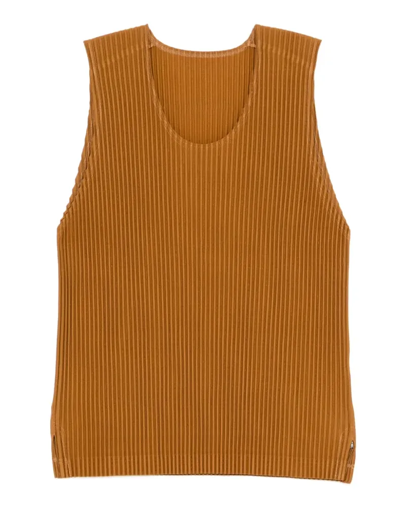 Issey Miyake Plissiertes Top - Braun Braun