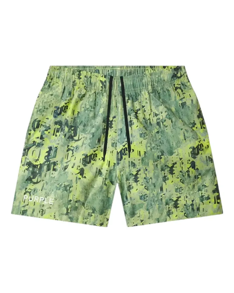 PURPLE BRAND Shorts mit Stretchbund - Grün Grün
