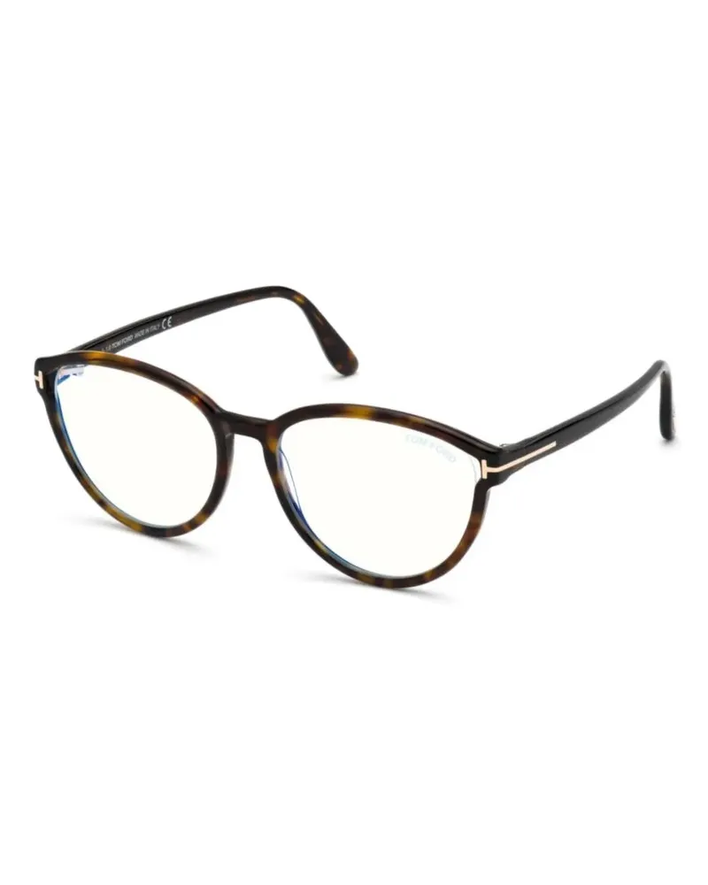 Tom Ford Brille mit rundem Gestell - Braun Braun
