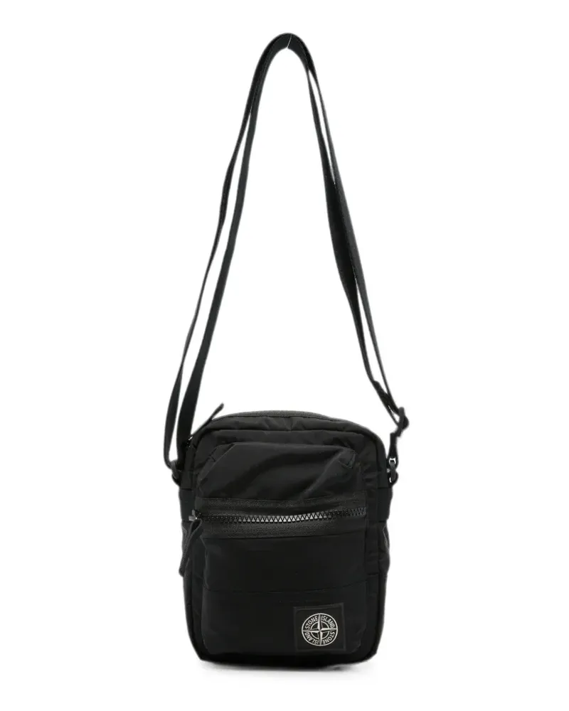 Stone Island logo-patch messenger bag - Schwarz Schwarz