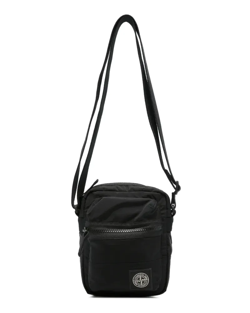 Stone Island logo-patch messenger bag - Schwarz Schwarz