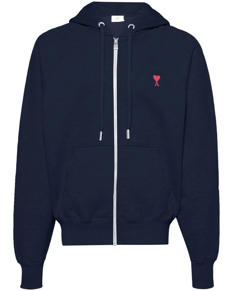 AMI Paris Kapuzenjacke mit Ami de Coeur-Stickerei - Blau Blau