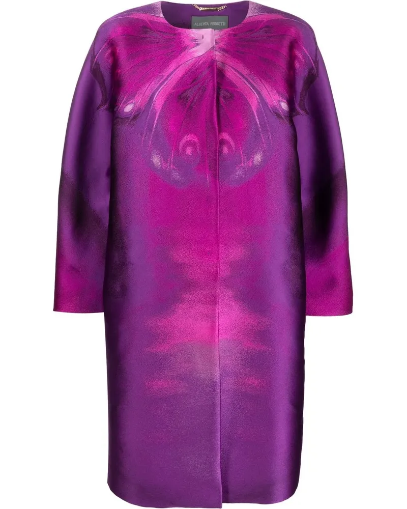 Alberta Ferretti Gemusterter Mantel - Violett Violett