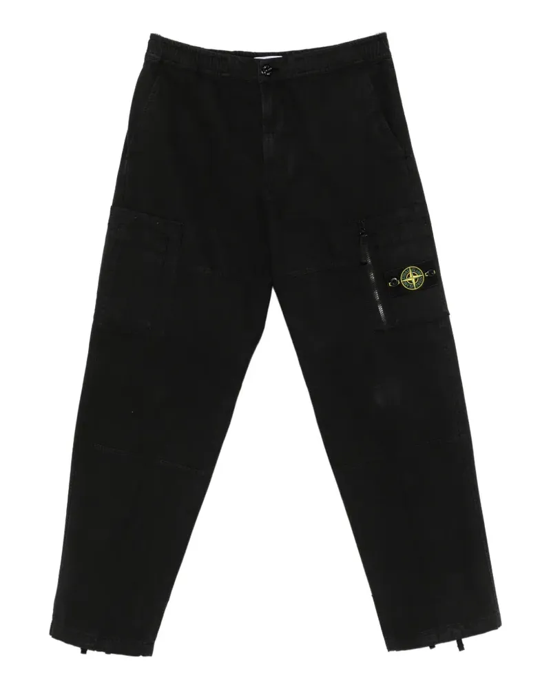 Stone Island logo-patch cargo pants - Schwarz Schwarz