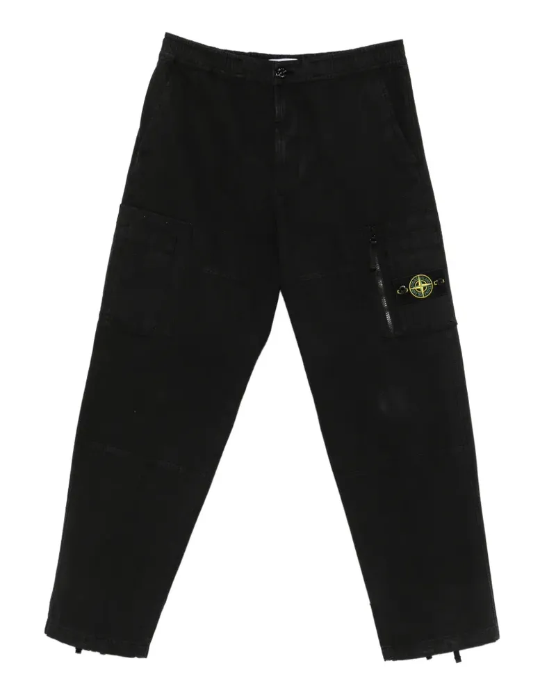 Stone Island Cargohose mit Logo-Patch - Schwarz Schwarz