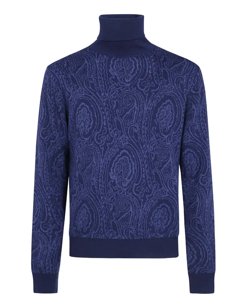 Etro Rollkragenpullover mit Paisley-Jacquard - Blau Blau