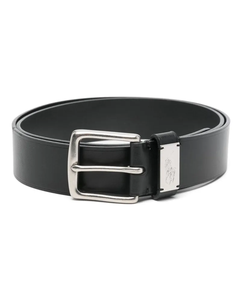 Ralph Lauren Gürtel mit Polo Pony - Schwarz Schwarz