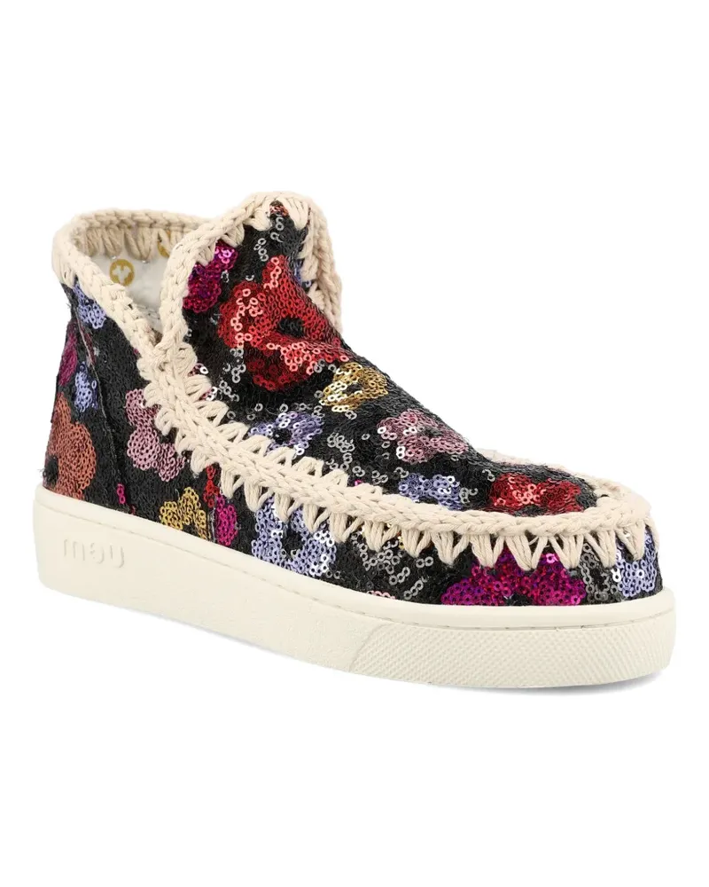 Mou Summer Eskimo floral boots - Schwarz Schwarz