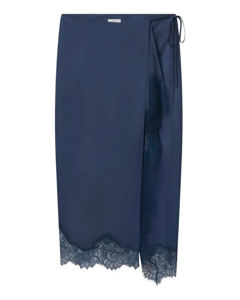 A.L.C. Bree lace-trim wrap midi skirt - Blau Blau