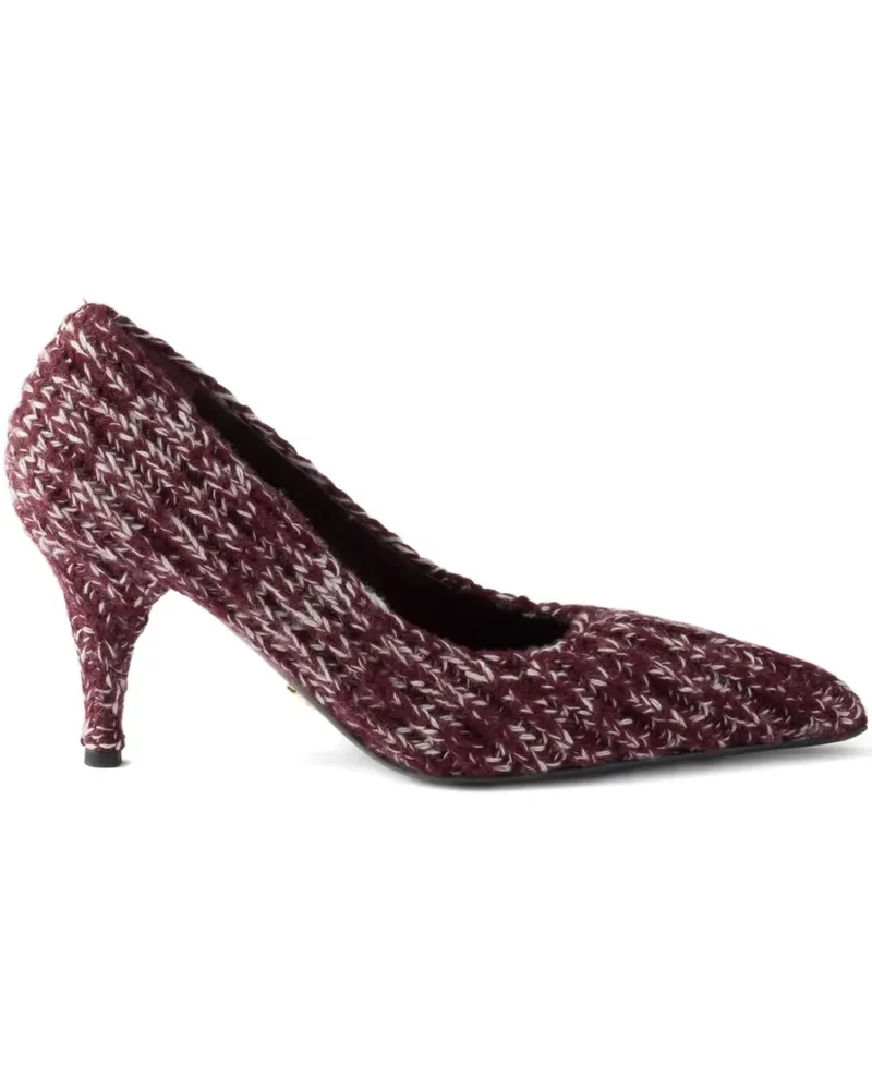 Prada Gestrickte Pumps mit spitzer Kappe - Rot Rot