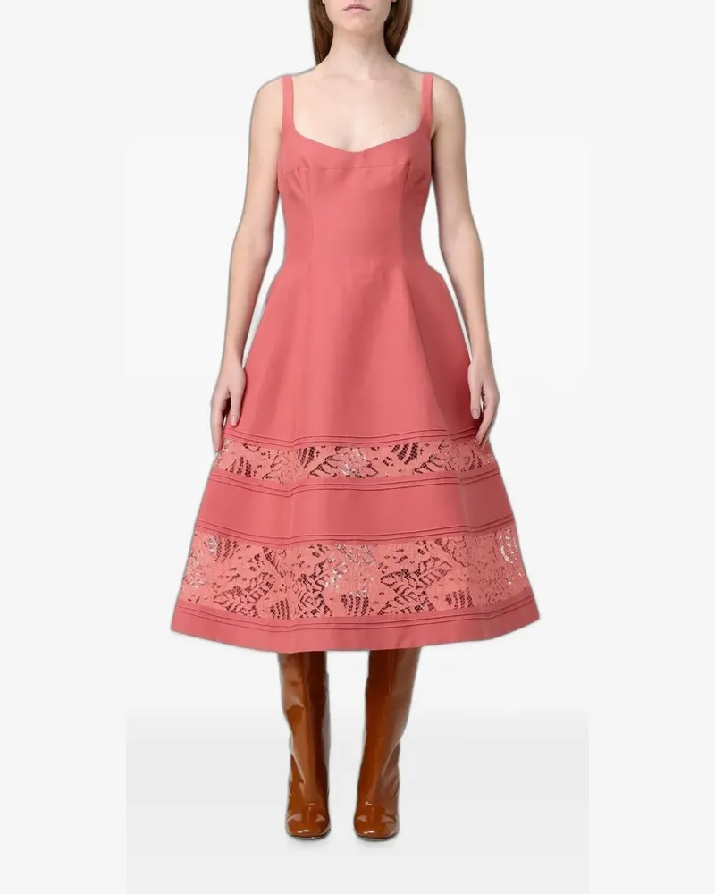 Marni lace-insert sleeveless midi dress - Rosa Rosa