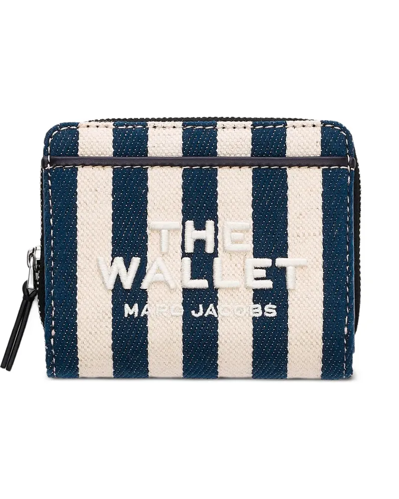 Marc Jacobs Mini Portemonnaie aus gestreiftem Canvas - Blau Blau