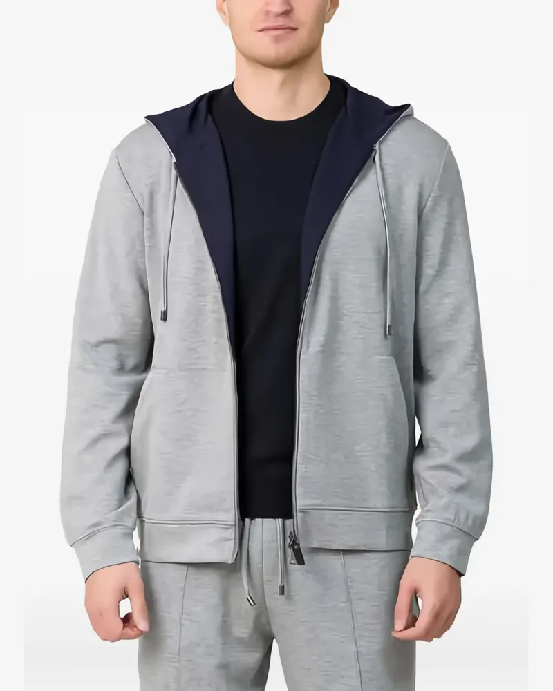 Canali Hoodie mit Reißverschluss - Grau Grau