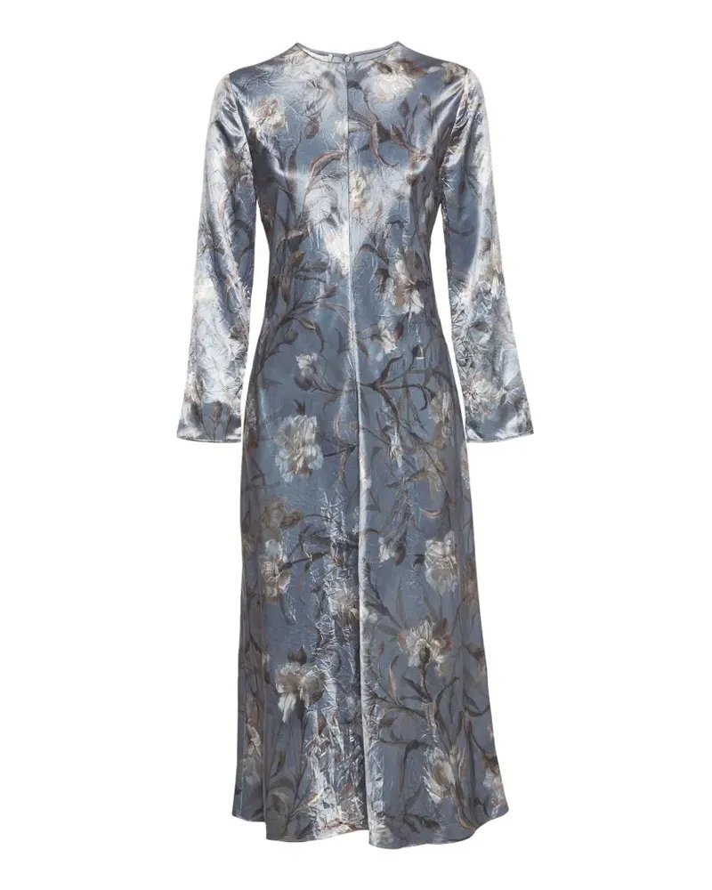 Vince floral-print satin maxi dress - Blau Blau