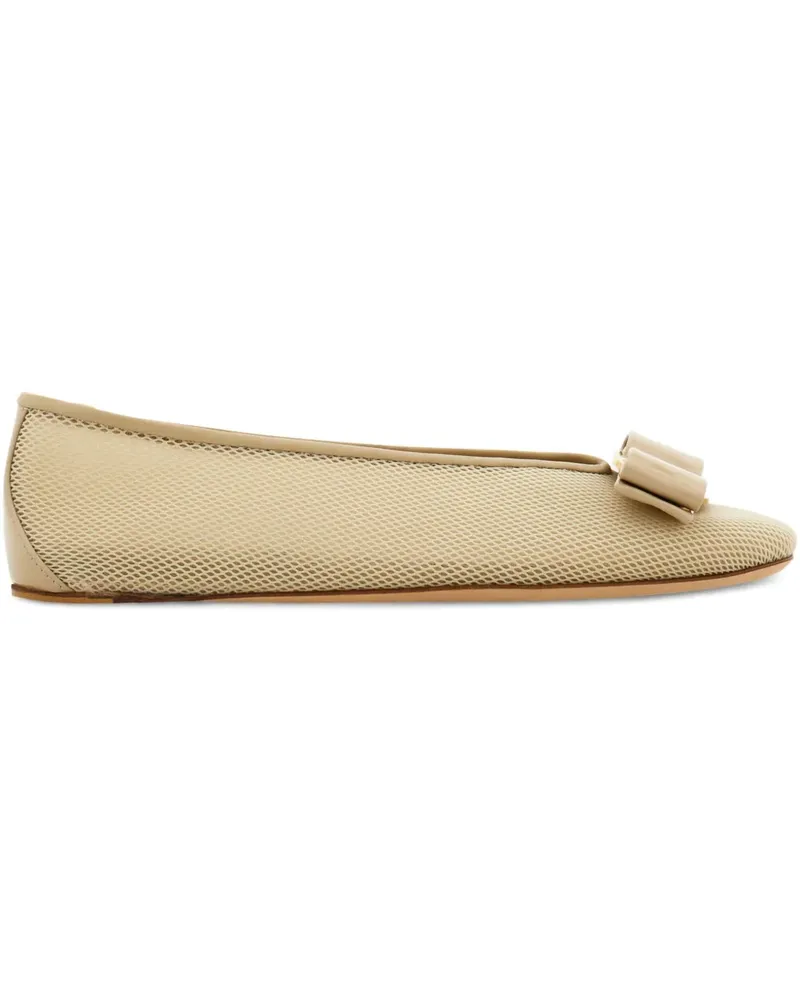Ferragamo Vara Ballerinas aus Mesh - Nude Nude