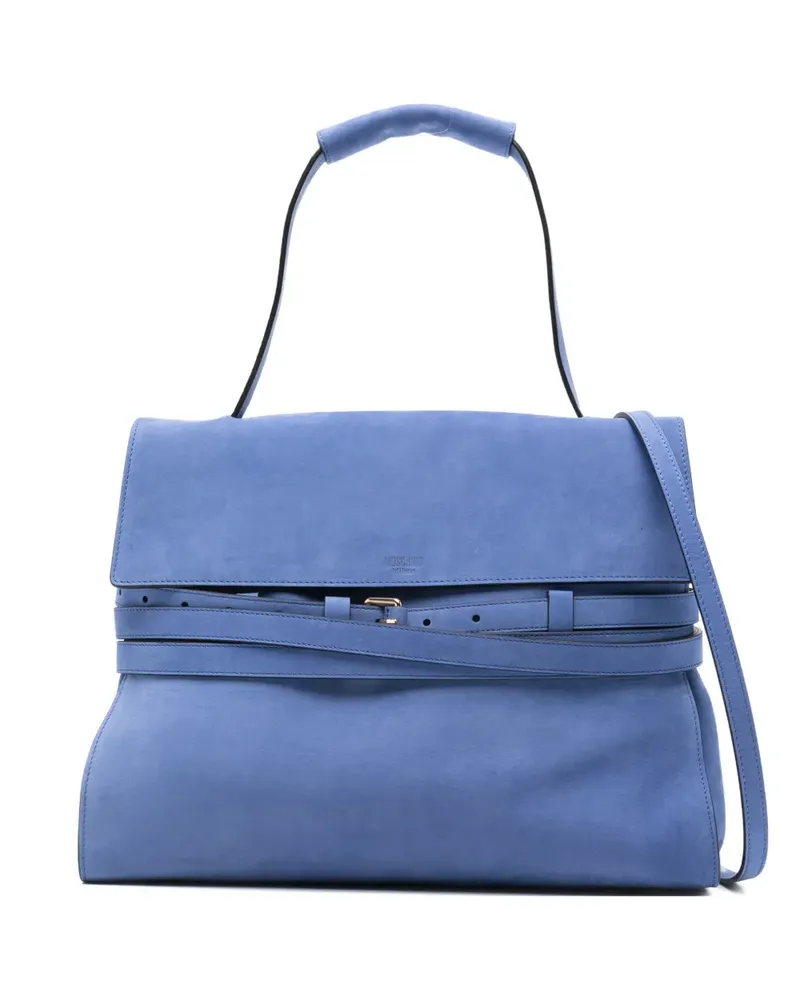 Moschino Schultertasche mit Logo-Schnalle - Blau Blau