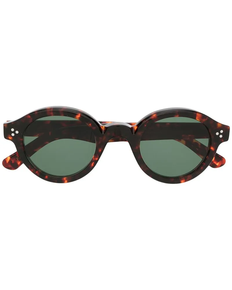 Lesca Runde Corbs Sonnenbrille - Braun Braun