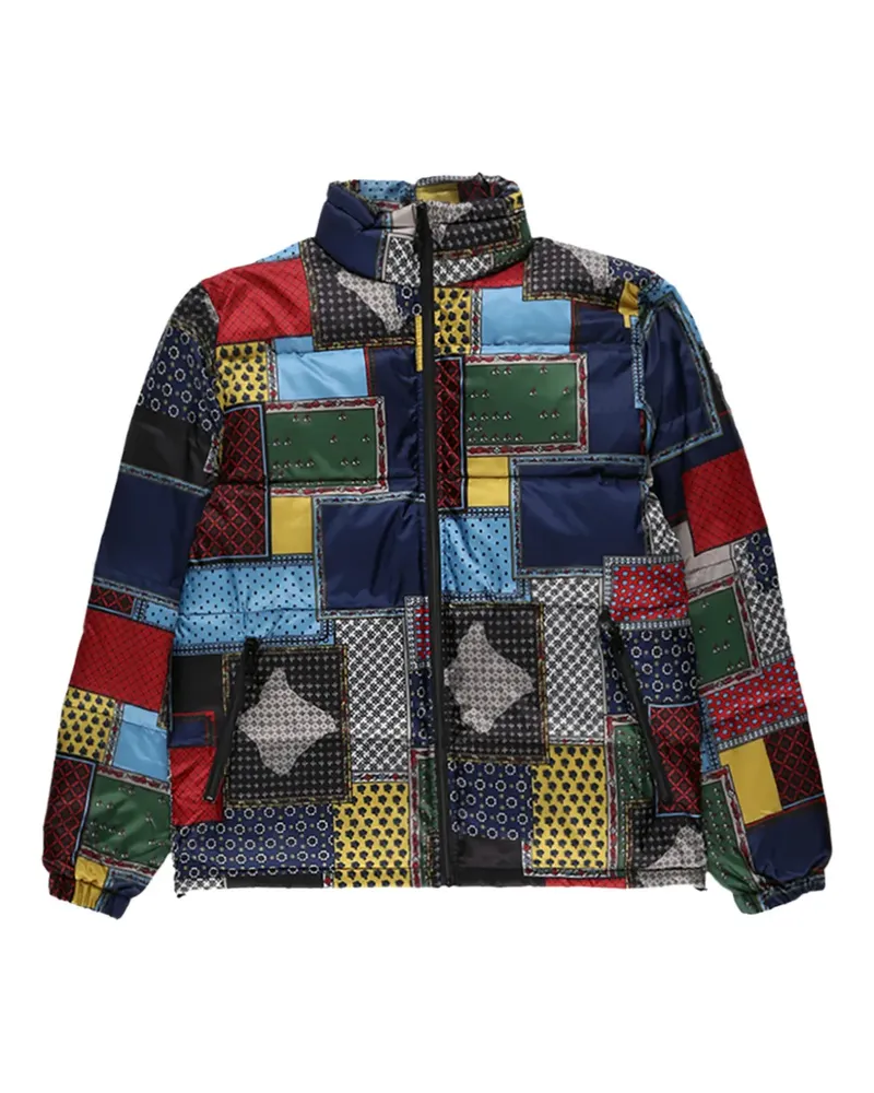 Stüssy Daunenjacke mit Patchwork-Detail - Blau Blau