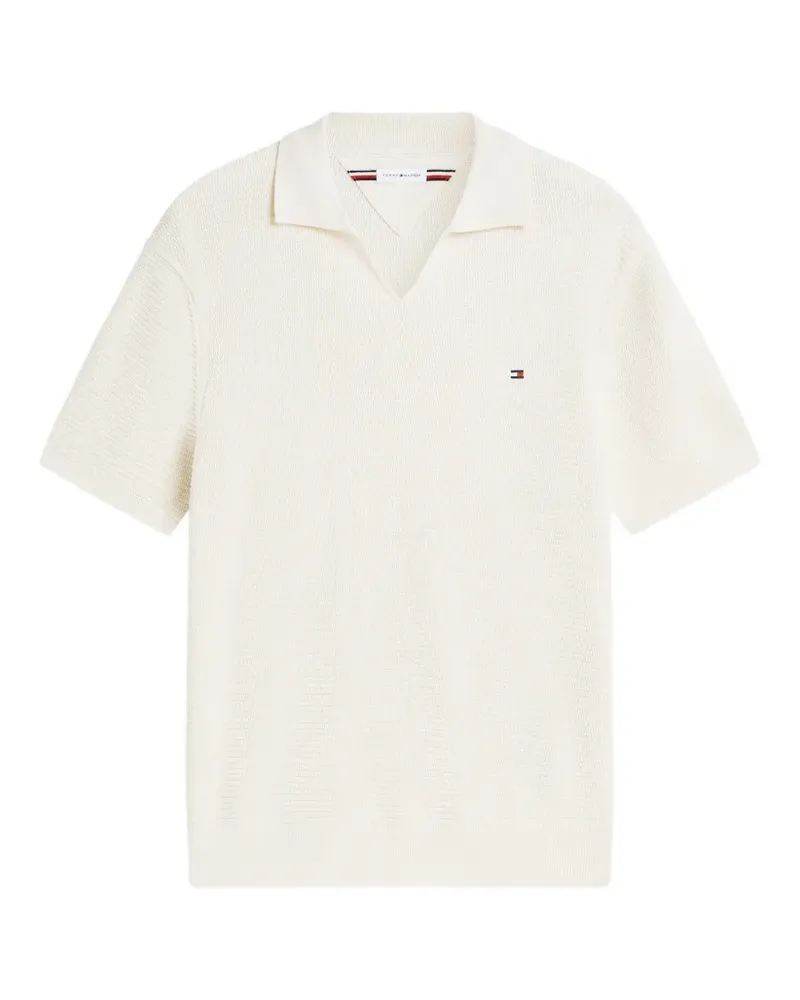 Tommy Hilfiger textured open-collar t-shirt - Nude Nude