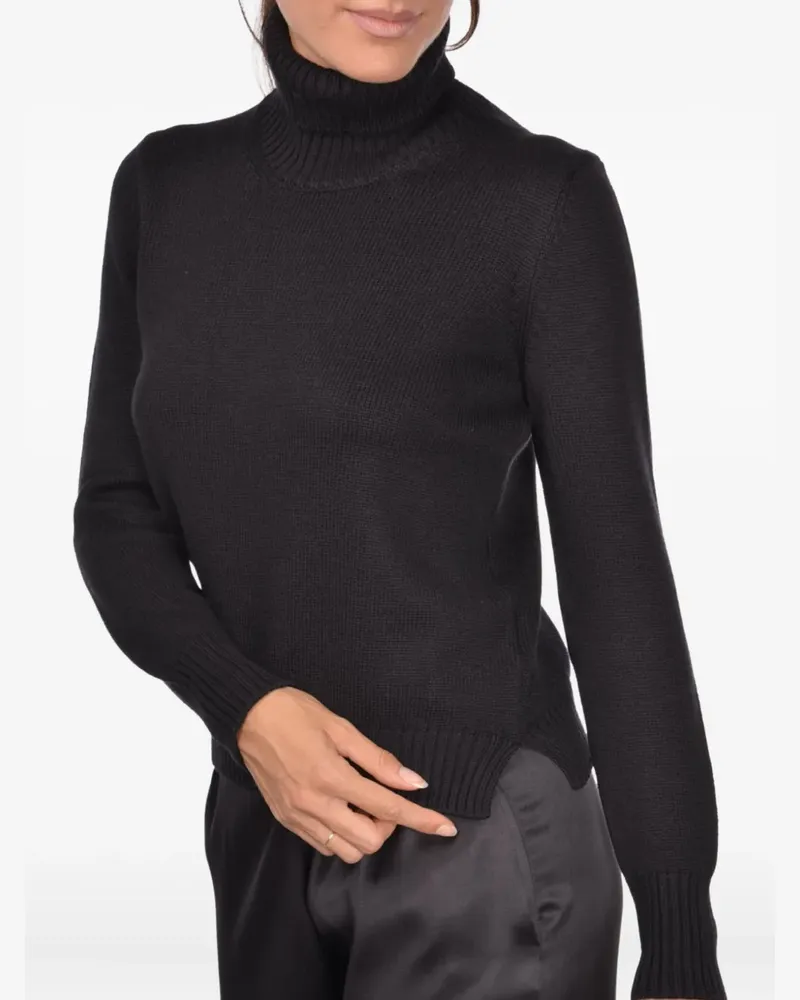 Gran Sasso Klassischer Rollkragenpullover - Schwarz Schwarz