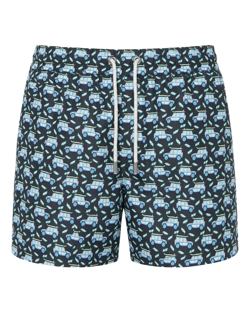 MC2 Saint Barth Lighting car-print swim shorts - Schwarz Schwarz