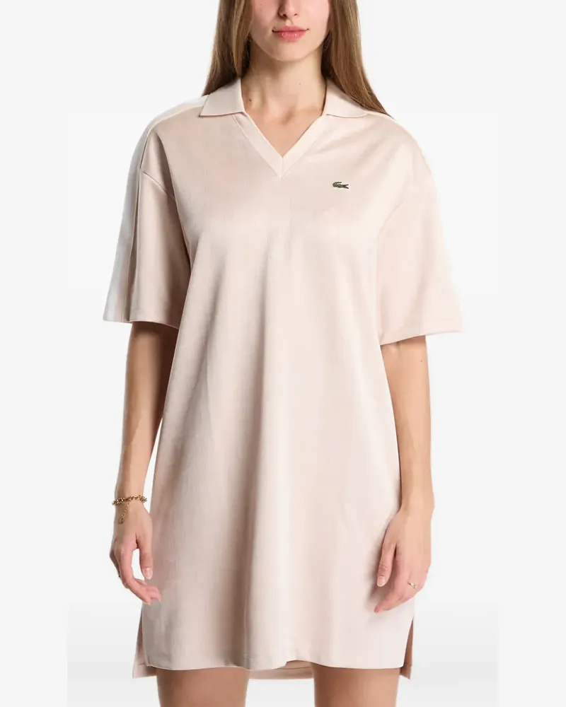 Lacoste Polokleid aus Jacquard mit Monogramm - Rosa Rosa