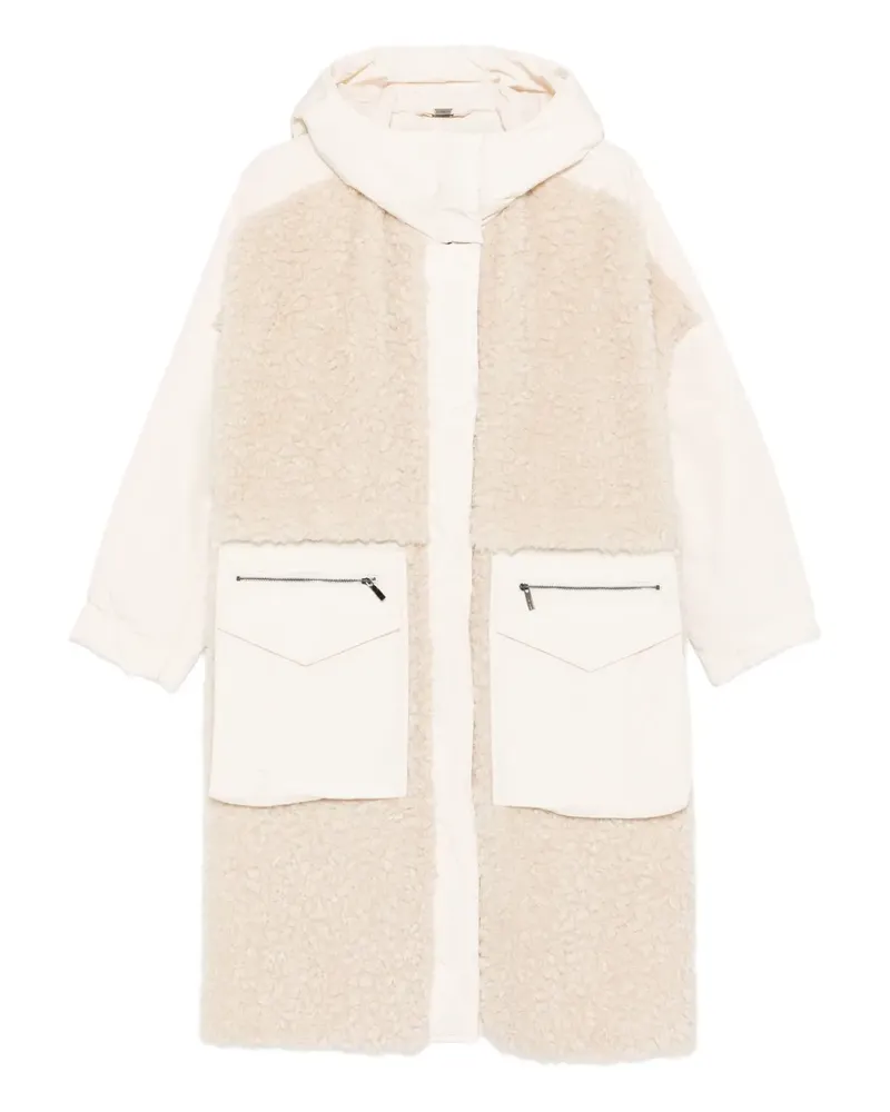 HIGH hooded faux fur coat - Nude Nude